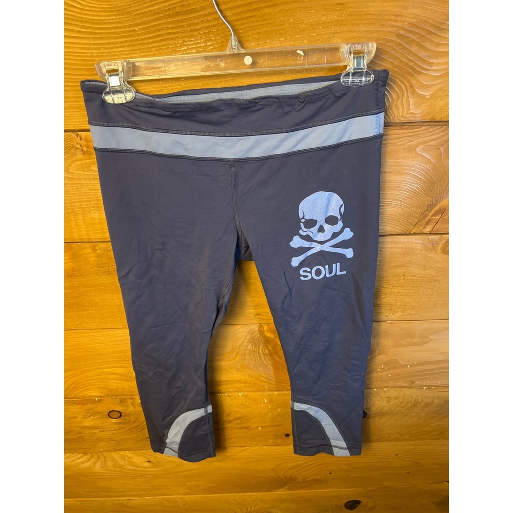 Lululemon Skull Soul Cycle Crop Leggings Athletic Activewear Womens Yoga Workout